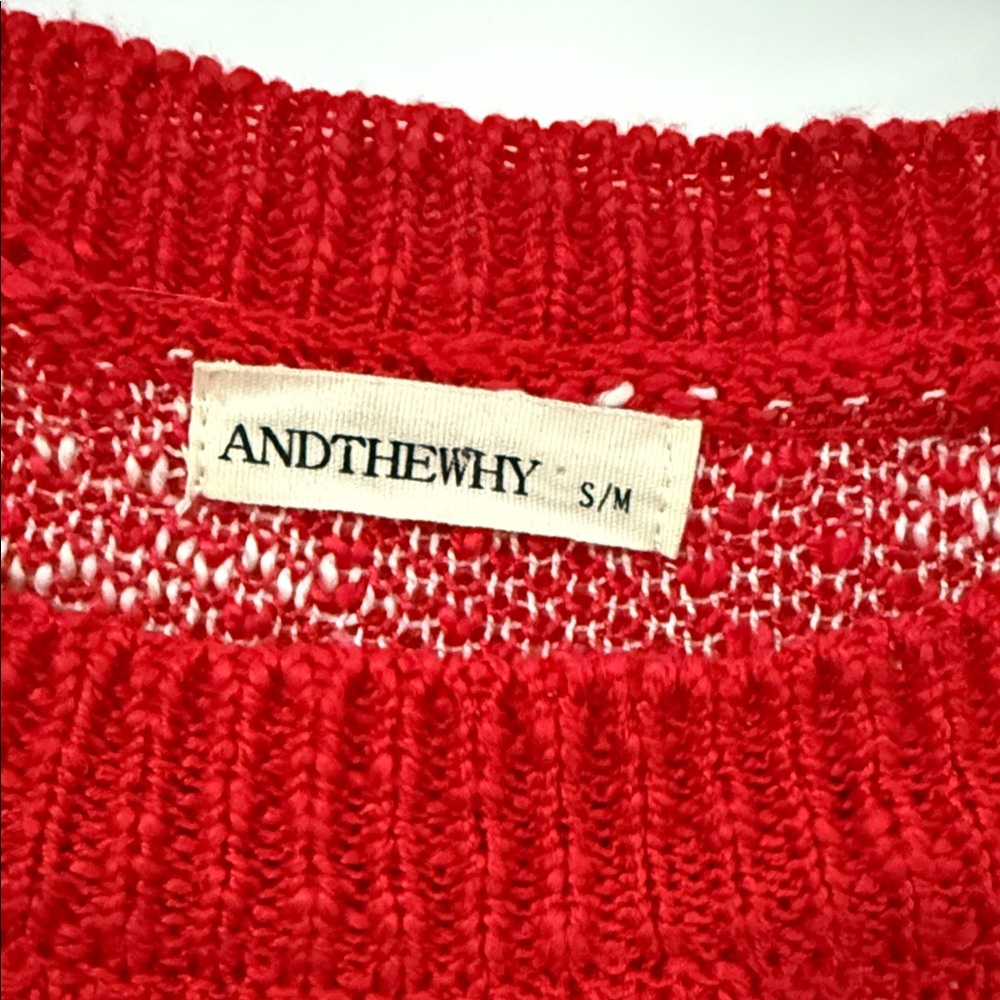 Charming Red Heart Pattern Sweater - image 2